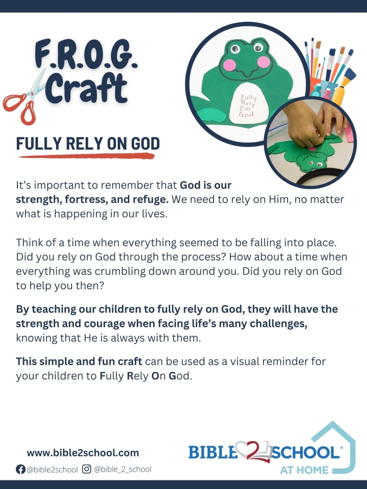 The first page of the F.R.O.G. craft resource