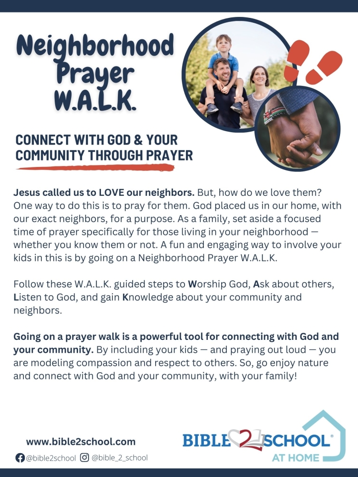 The first page of the Neighborhood Prayer W.A.L.K. resource