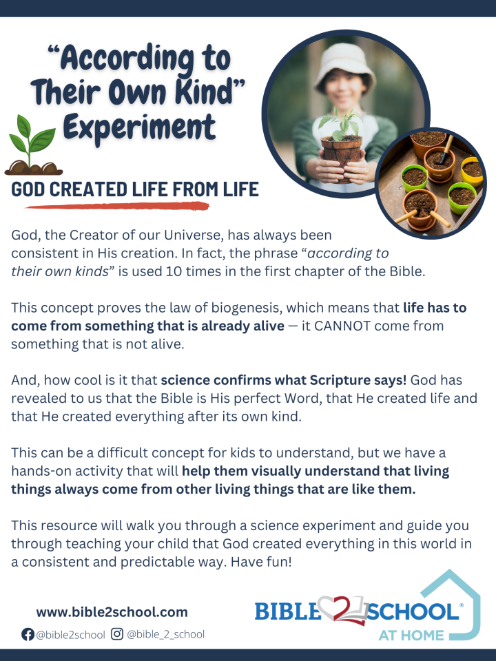 Page 1 of the “According to Their Own Kind” Experiment